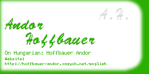 andor hoffbauer business card